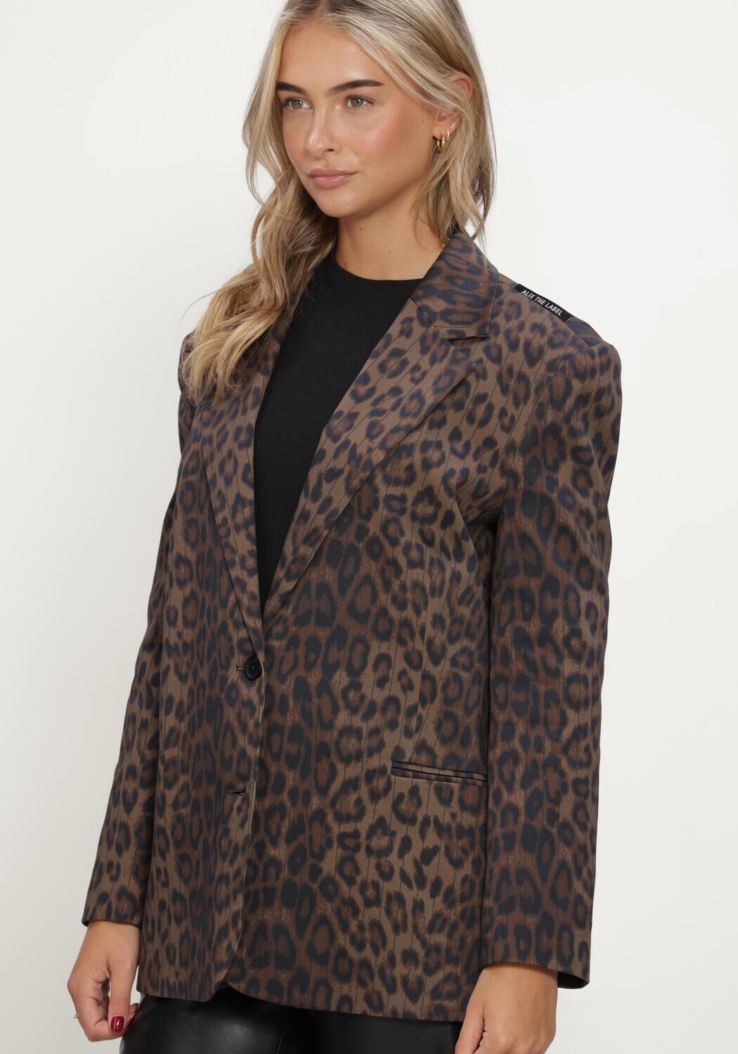 Zwarte ALIX THE LABEL Blazers LADIES WOVEN ANIMAL BLAZER - large