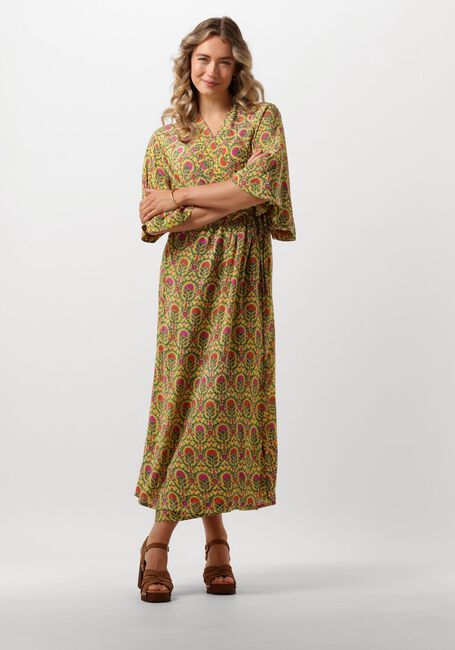 Gele SISSEL EDELBO Midi jurk BRENDA SILK WRAP DRESS - large