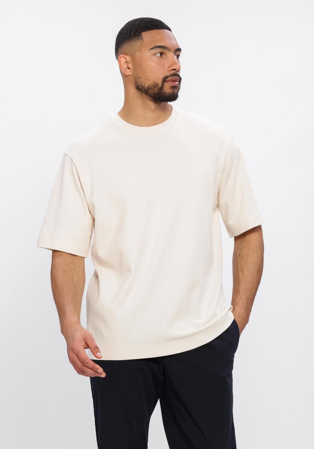 Ecru PROFUOMO T-shirt T-SHIRT CREW NECK HEAVY COTTON - large