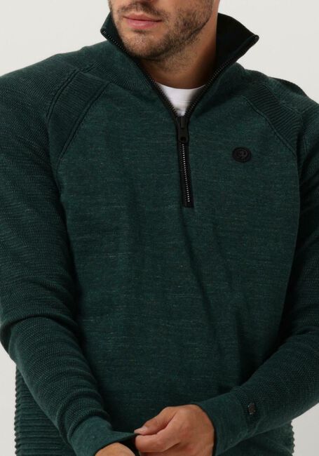 Groene CAST IRON Trui HALF ZIP COLLAR COTTON HEATHER PLATED HALF ZIP - large