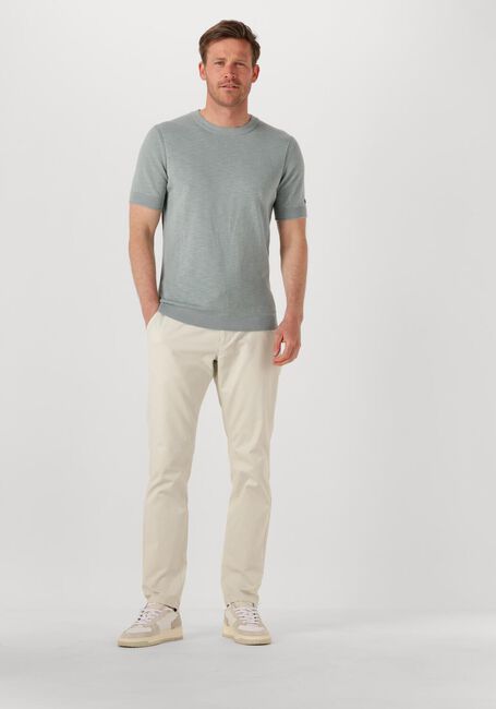Lichtgrijze CAST IRON T-shirt COTTON BLEND SLUB - large