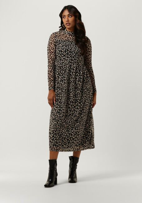 Zwarte OBJECT Midi jurk MARIANN L/S DRESS - large