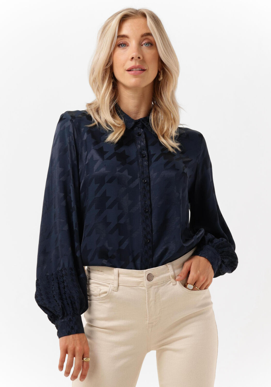Donkerblauwe shirts dames store