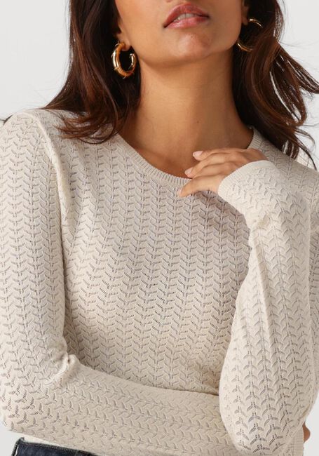 Creme SELECTED WOMEN Trui SLFNAJA TIGHT LS KNIT O-NECK - large