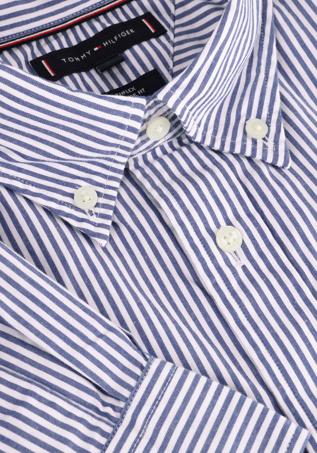 Blauwe TOMMY HILFIGER Klassiek overhemd FLEX POPLIN CLASSIC - large