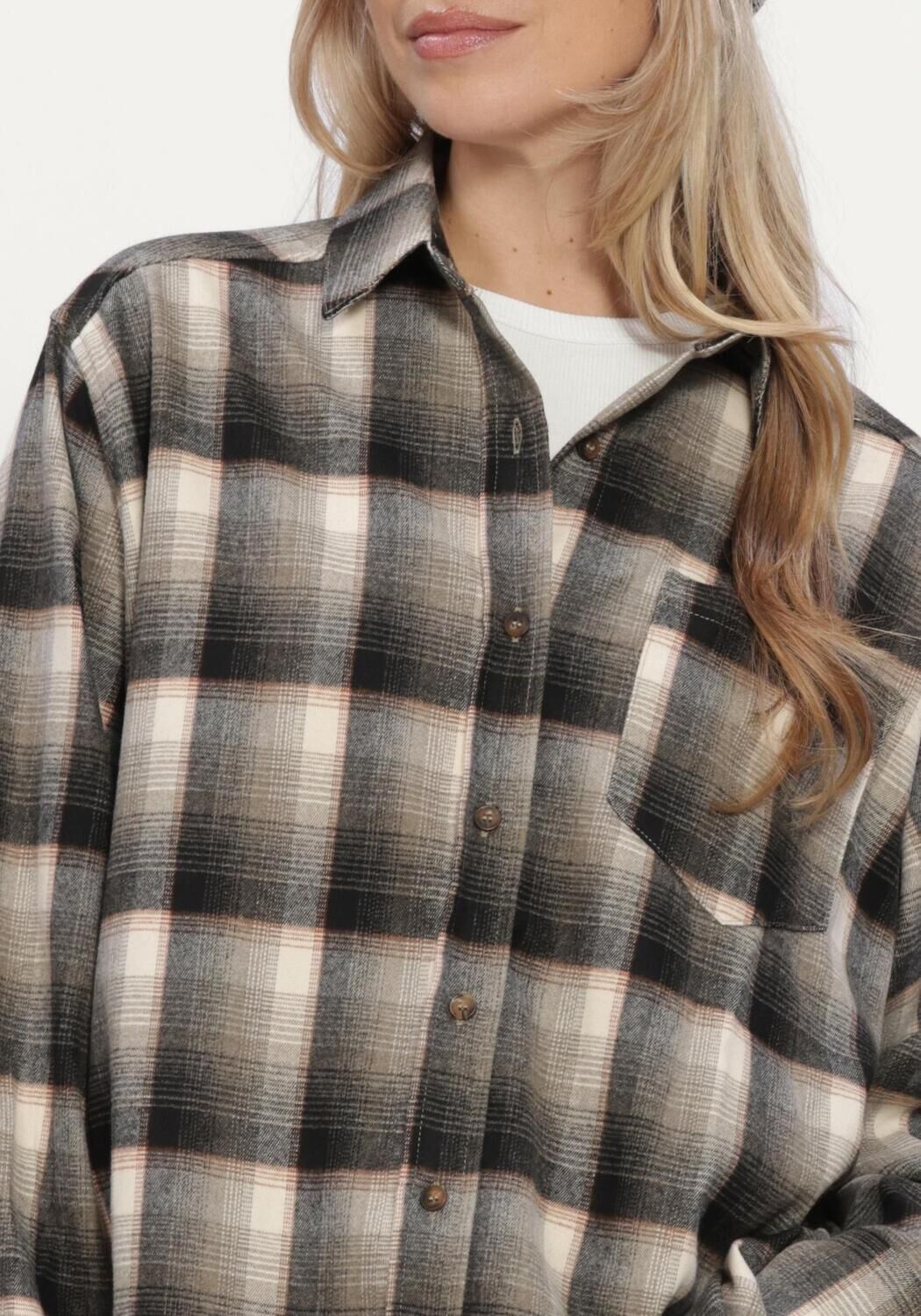 Groene NEO NOIR Blouses DALMA FLANNEL CHECK SHIRT - large