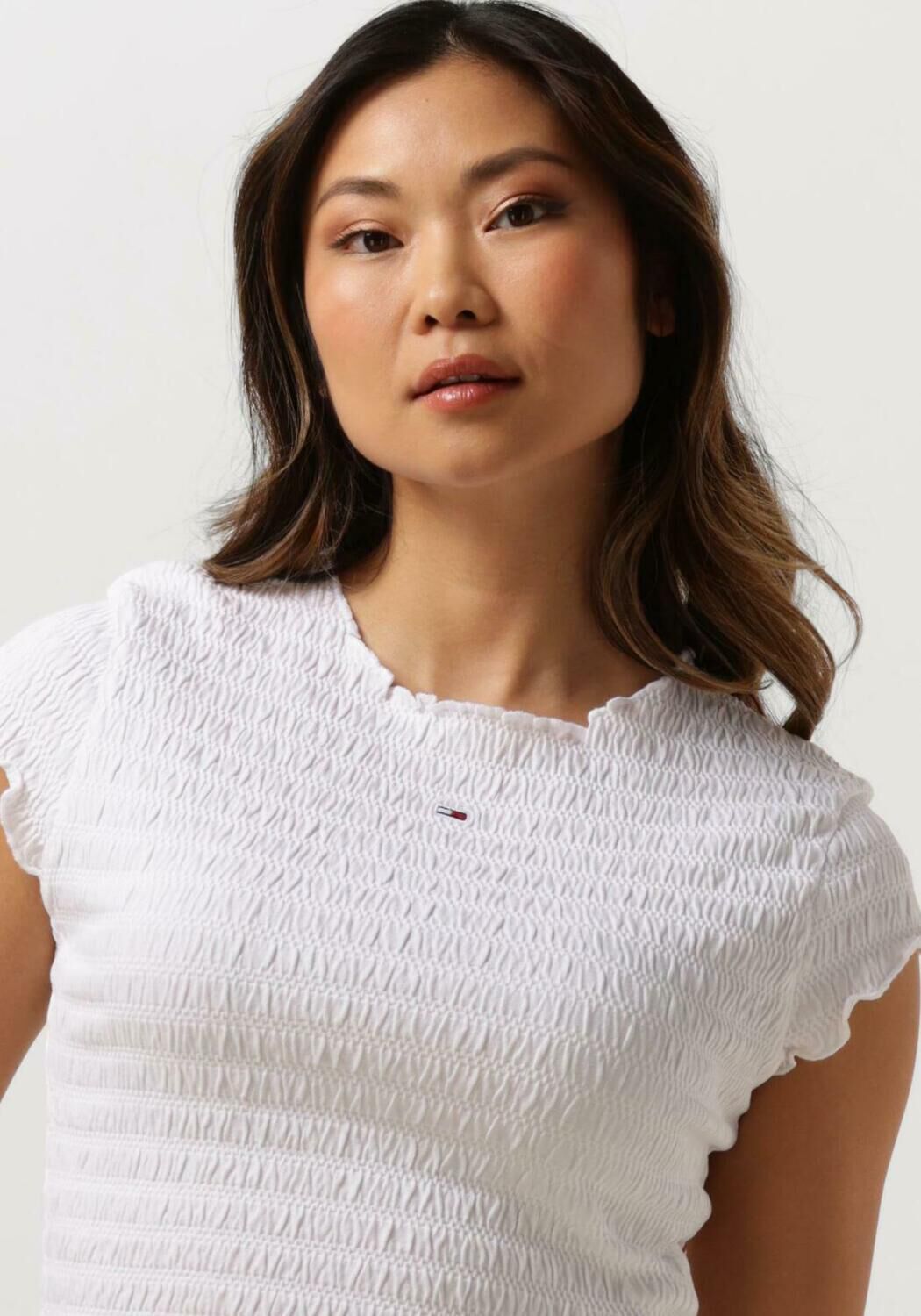 TOMMY JEANS Dames Tops & T-shirts Tjw Slim Smock Tee Wit