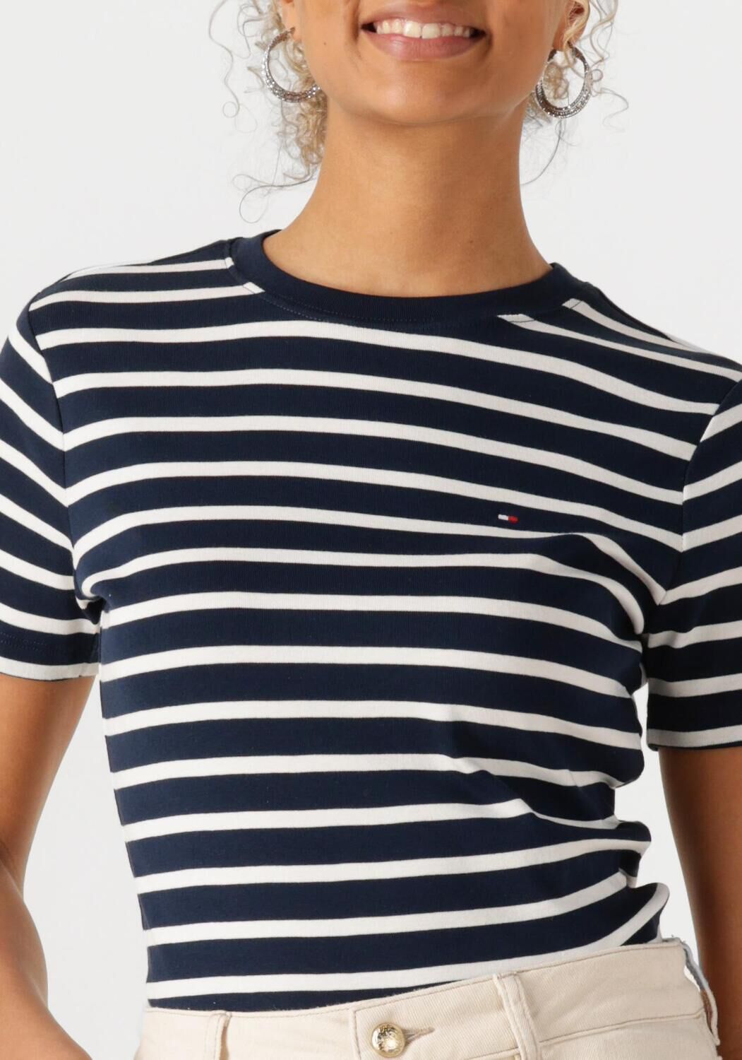 TOMMY HILFIGER Dames Tops & T-shirts Slim Cody C-nk Ss Zwart
