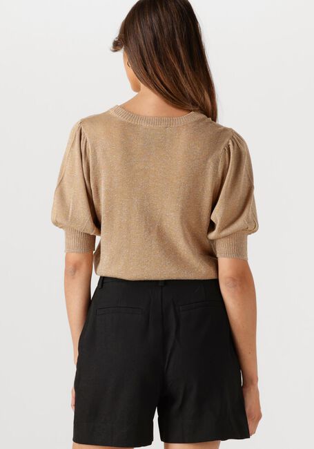 Camel MINUS T-shirt LIVA PUFF SLEEVE METALLIC KNIT PULLOVER - large