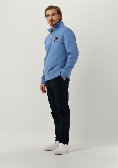 Blauwe TOMMY HILFIGER Trui ESSENTIAL MONOGRAM HALF ZIP - large