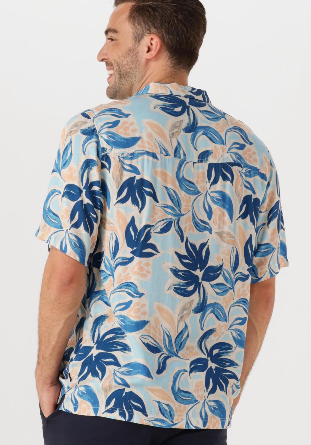 SHIWI Heren Overhemden Men Vic Short Sleeve Shirt Floral Leafs Multi