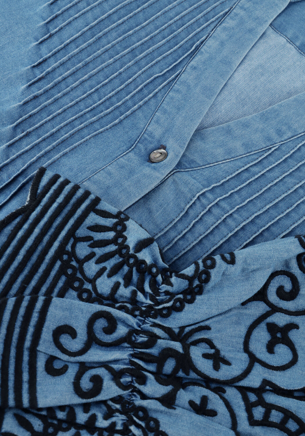 Blauwe MOS MOSH Blouses MMSTOMIN EMB SHIRT - large