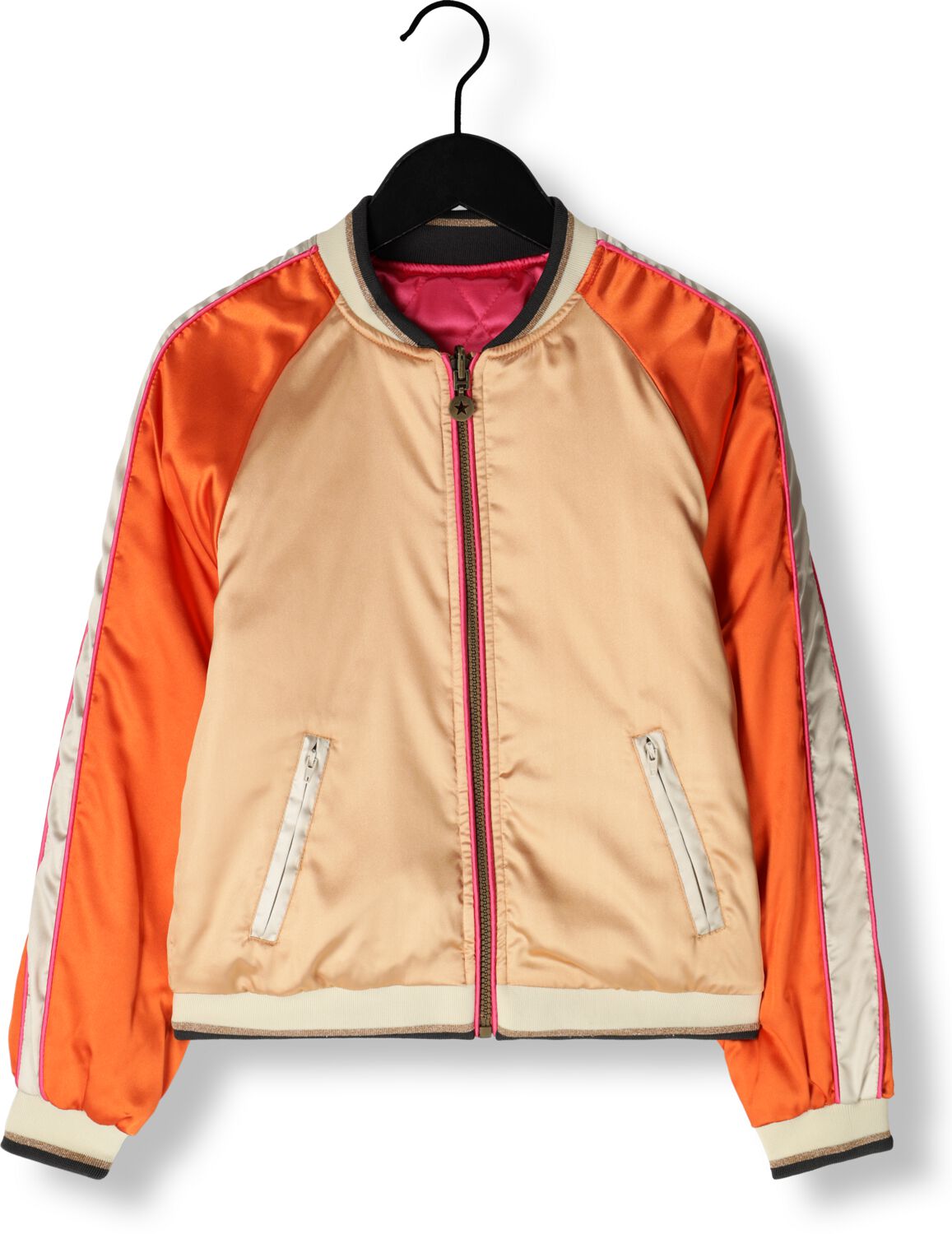 LIKE FLO Meisjes Jassen Satin Bomber Reversible Roze