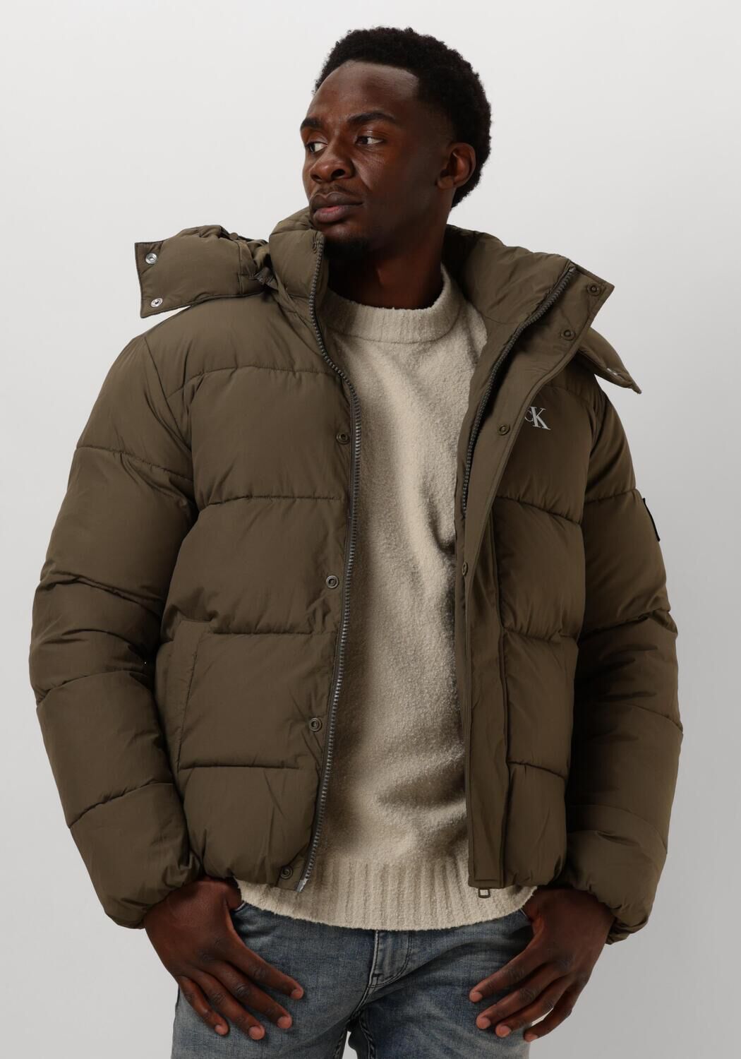 CALVIN KLEIN Heren Jassen Essentials Non Down Jacket Donkergroen