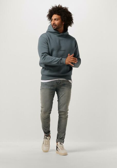 Blauwe PUREWHITE Sweater HOODIE WITH FRONT PRINT AND BACK ARTWORK - large