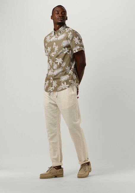 Khaki SCOTCH & SODA Casual overhemd PRINTED + WASHED SHORT SLEEVE POPLIN SHIRT - large