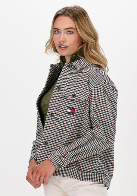 Beige TOMMY JEANS Blouses TJW MINI CHECK OVERSHIRT - large