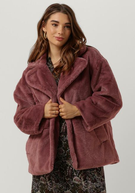 Roze NOTRE-V Faux fur jas FUR COAT SHORT - large