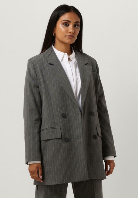 Grijze SELECTED FEMME Blazer SLFMYLA LS RELAX BLAZER MGM STRIPE NOOS - large