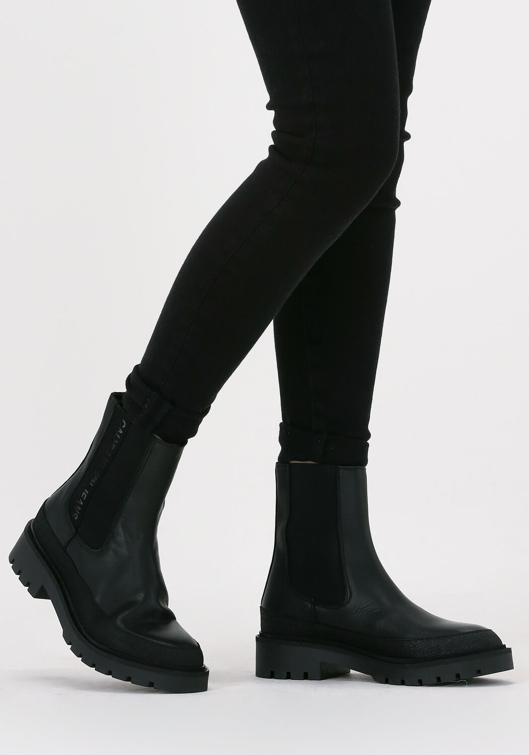 zwarte calvin klein chelsea boots combat mid chelsea