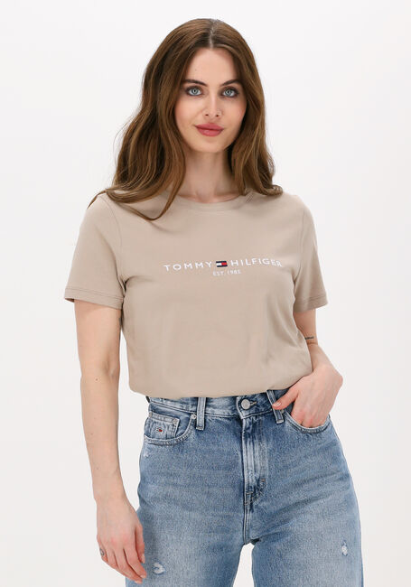 Beige TOMMY HILFIGER T-shirt REGULAR HILFIGER C-NK TEE SS - large