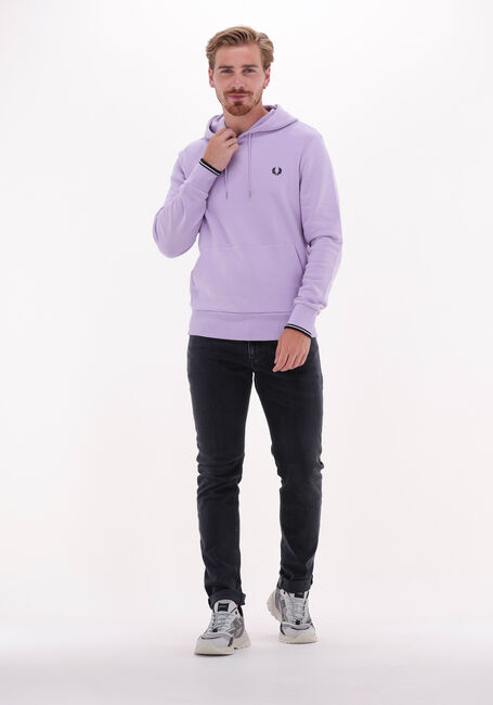 Lila FRED PERRY Truien/vesten TIPPED HOODED SWEATSHIRT Lila FRED PERRY Truien/vesten TIPPED HOODED SWEATSHIRT - large