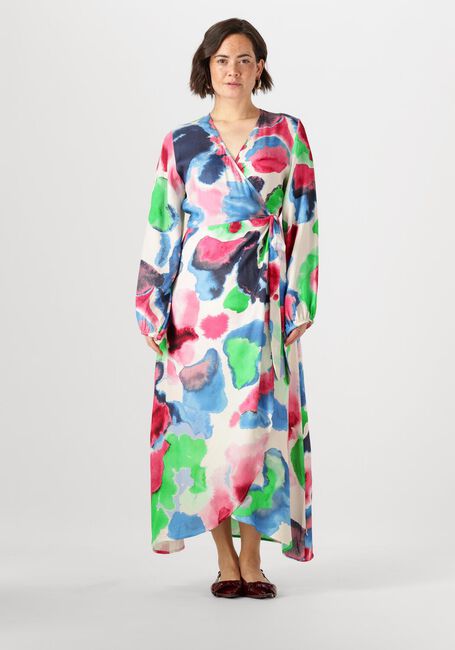 Multi JANSEN AMSTERDAM Maxi jurk NIENKE JURK WM 564 WRAP LONG PUFFED SLEEVE - large