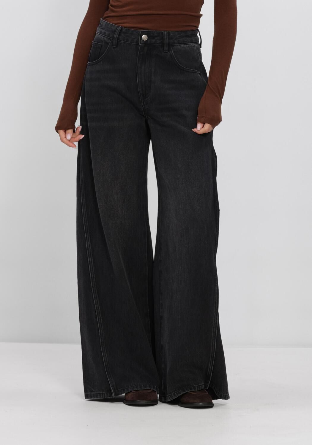 Zwarte ELEH Wide jeans EFWJ260004 - large