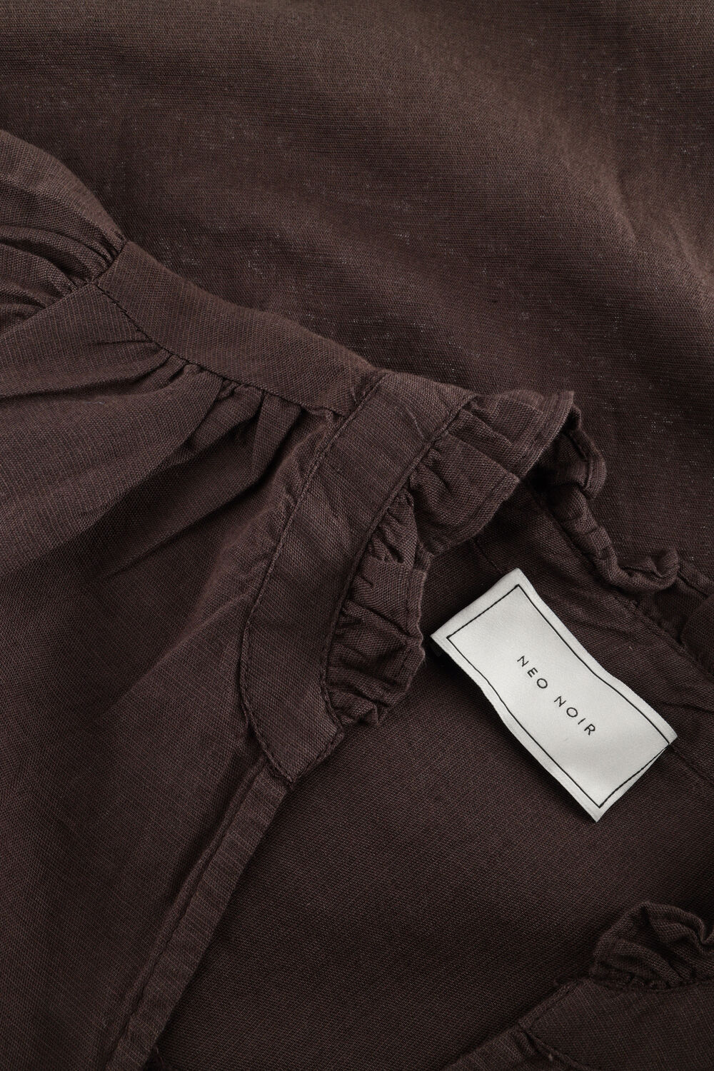 Bruine NEO NOIR Blouses ODESA LINEN BLOUSE - large