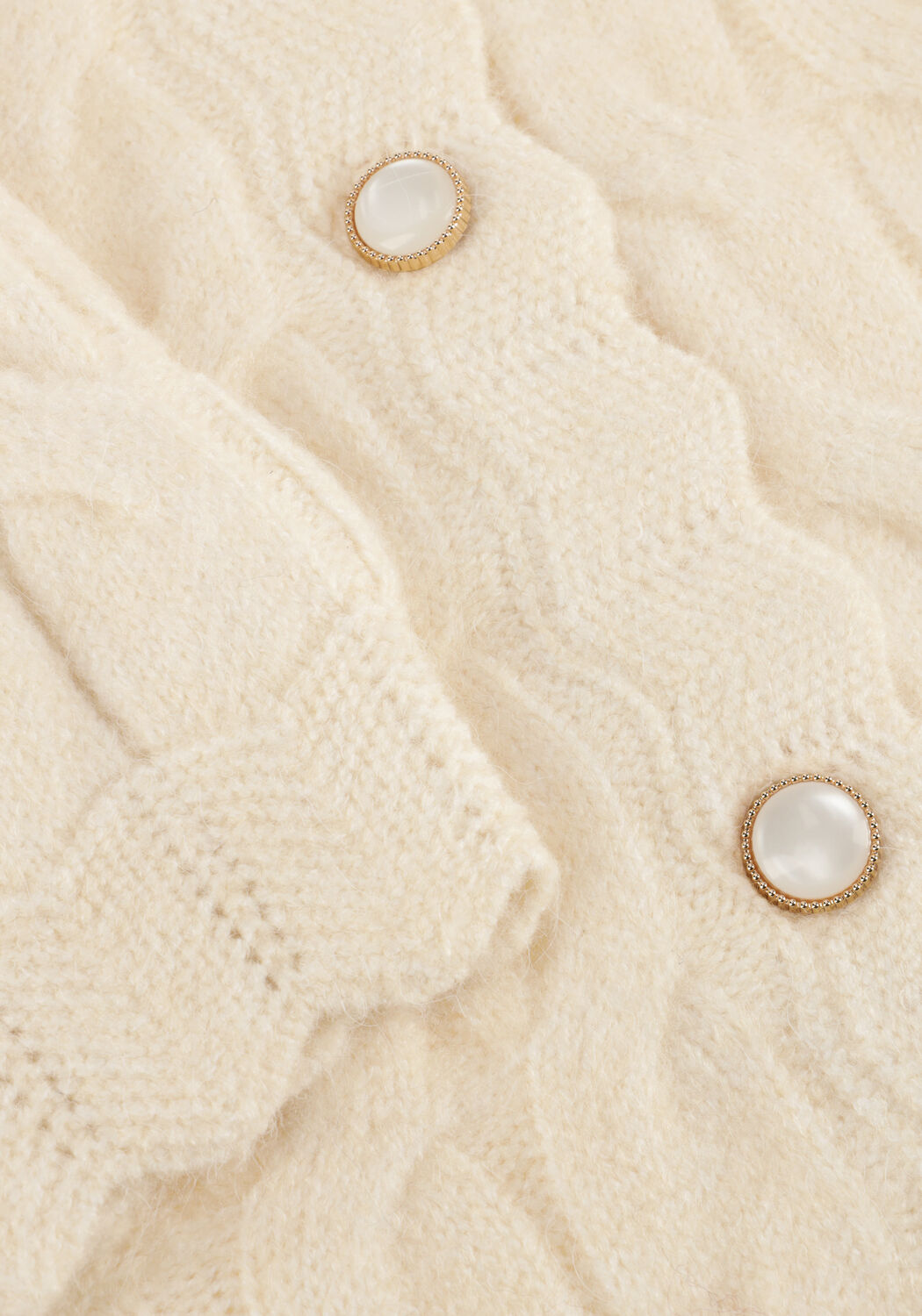 Ecru Y.A.S. Vest YASBUBERA LS KNIT CARDIGAN - large