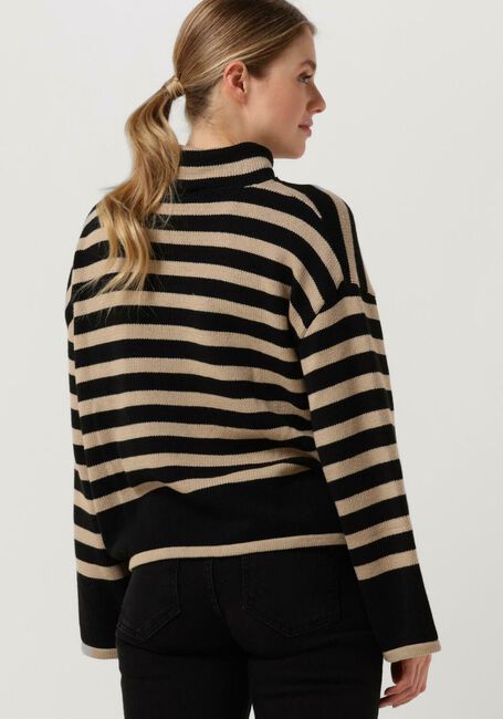 Zwarte MY ESSENTIAL WARDROBE Coltrui SILA STRIPED KNIT ROLLNECK - large