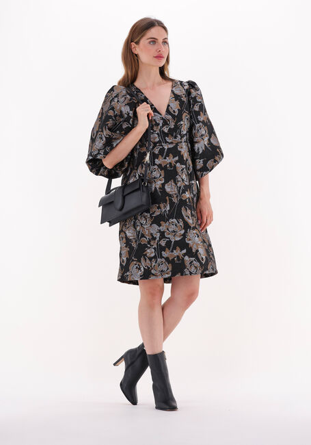 Zwarte CO'COUTURE Mini jurk STELLA JACQUARD V-DRESS - large