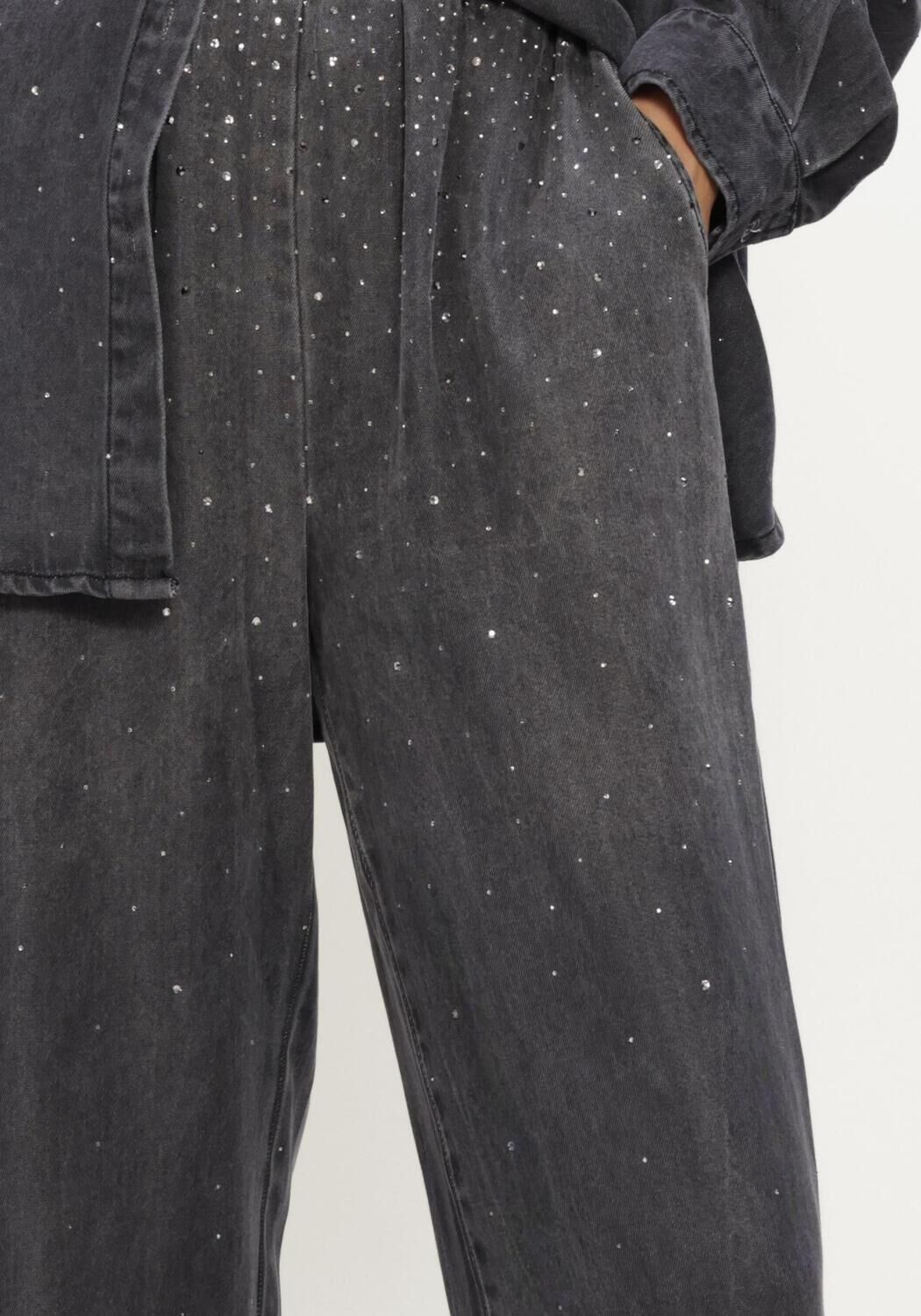 Antraciet STUDIO AMAYA Wijde broek ZIA PANTS - large