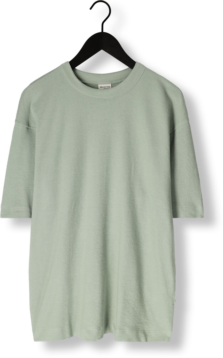 SELECTED HOMME Heren Polo's & T-shirts Slhrelaxcaleb Ss O-neck Tee Groen