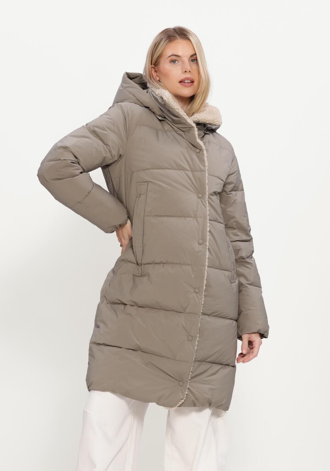 Taupe MOSCOW Gewatteerde jas 05-08-VALLEY - large
