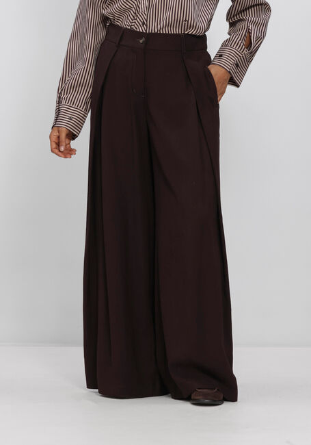 Bruine SUMMUM Wijde broek TROUSERS VISCOSE TWILL - large