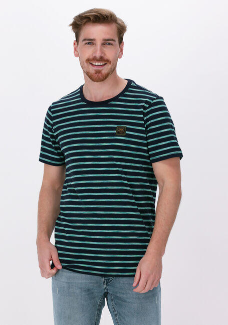 Groene PME LEGEND T-shirt SHORT SLEEVE R-NECK SPACE YD STRIPED JERSEY - large