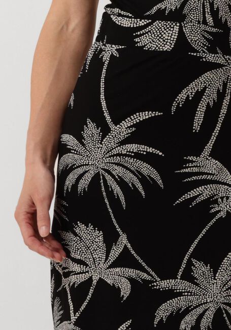 Zwarte JANSEN AMSTERDAM Maxirok VP663 JERSEY PRINTED WRAP SKIRT - large