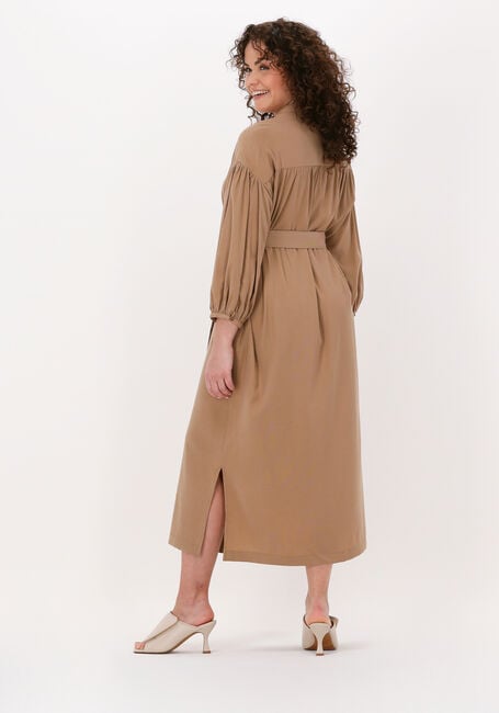 Beige SIMPLE Midi jurk WOVEN DRESS NIA STRUC - large