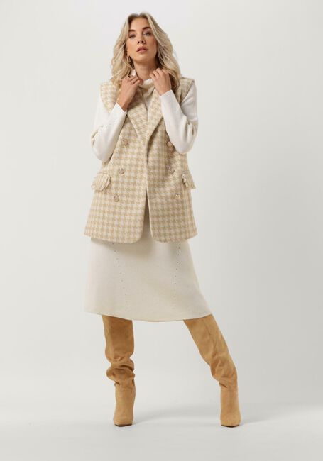 Creme NOTES DU NORD Midi jurk ERIN KNITTED DRESS - large