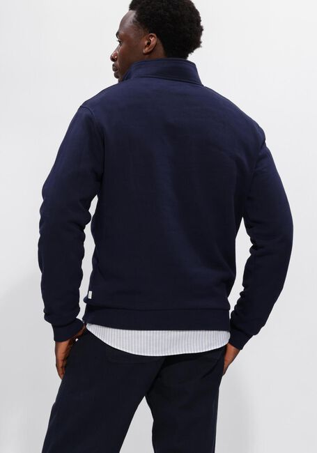 Donkerblauwe LES DEUX Trui NORREGAARD TONAL HALF-ZIP SWEATSHIRT - large