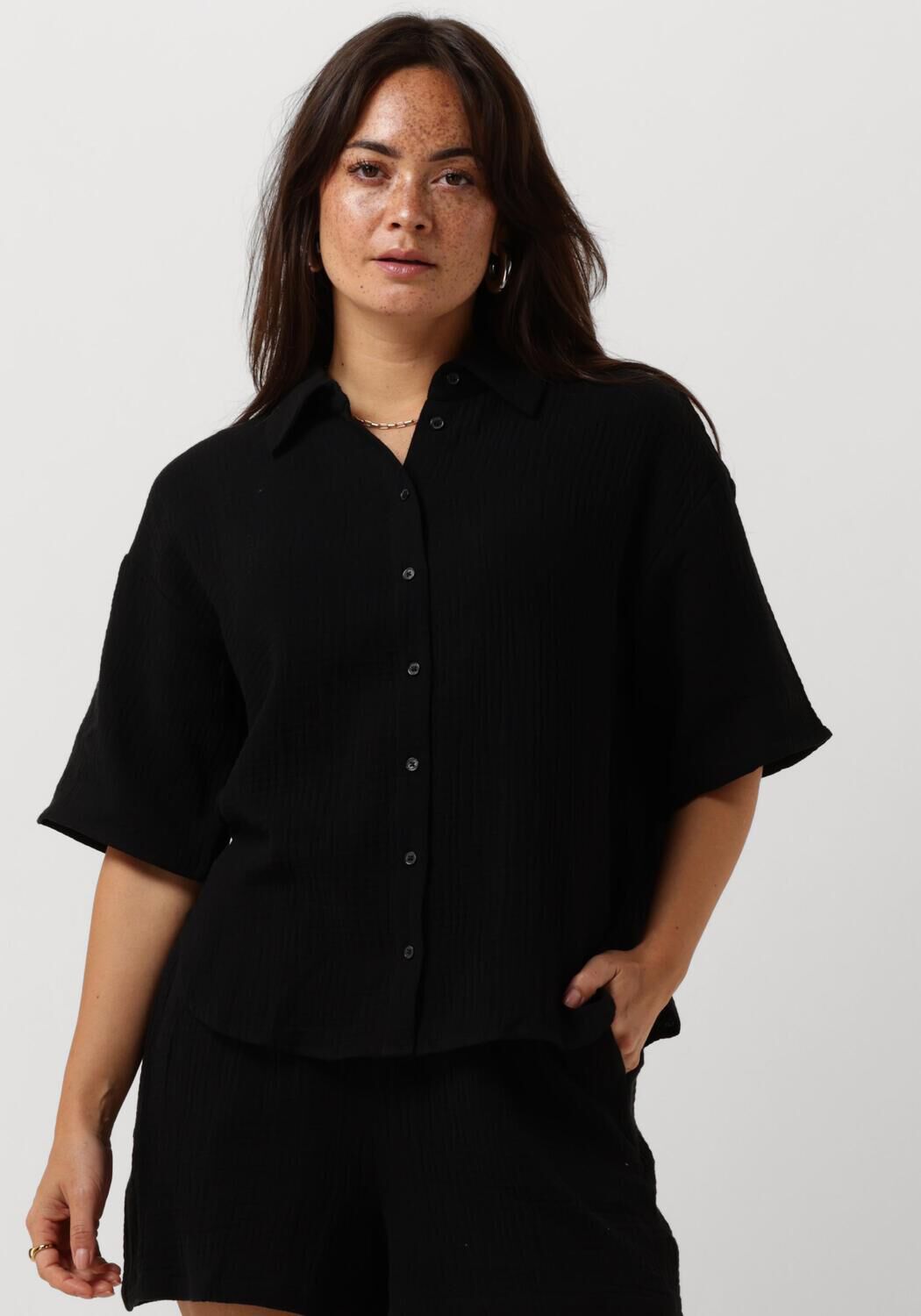 OBJECT Dames Blouses Objcarina 2 4 Shirt Rep Zwart