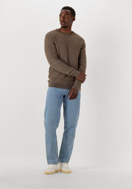Bruine SELECTED HOMME Trui SLHROSS LS KNIT STRUCTURE CREW NECK NOOS - large