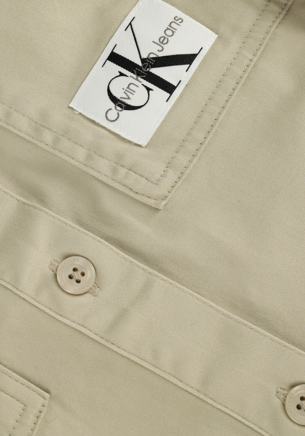 Beige CALVIN KLEIN Midi jurk BADGE BELTED SHIRT DRESS - large