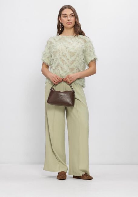 Groene SELECTED WOMEN Tops & T-shirts SLFMYLINE SS BOAT NECK TOP - large