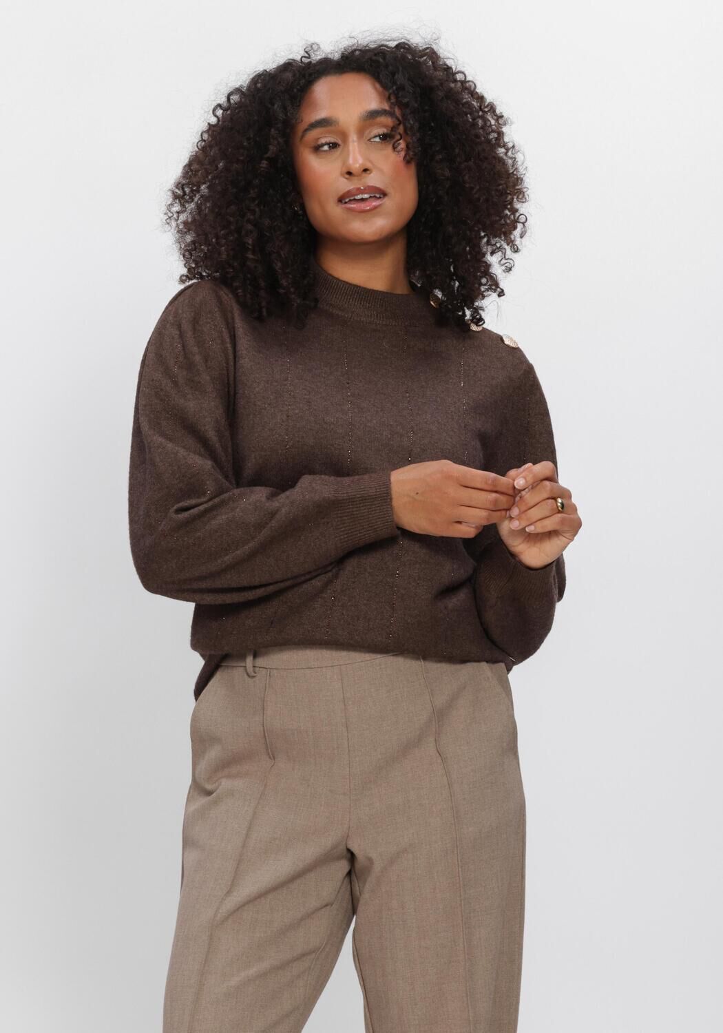 Bruine NUKUS Trui MOLLY PULLOVER STRASS - large