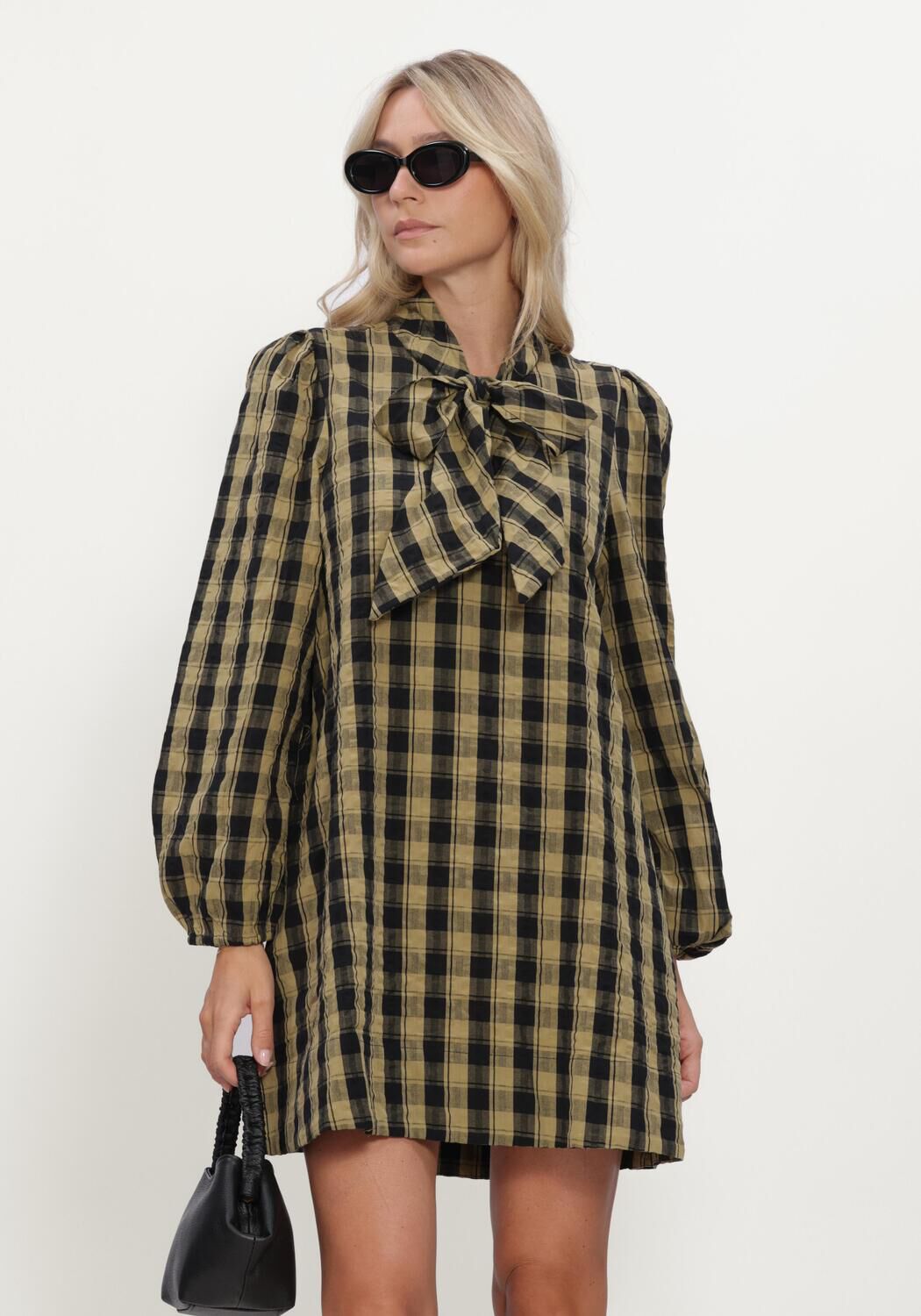 Khaki Y.A.S. Mini jurk YASSIERA LS DRESS - large