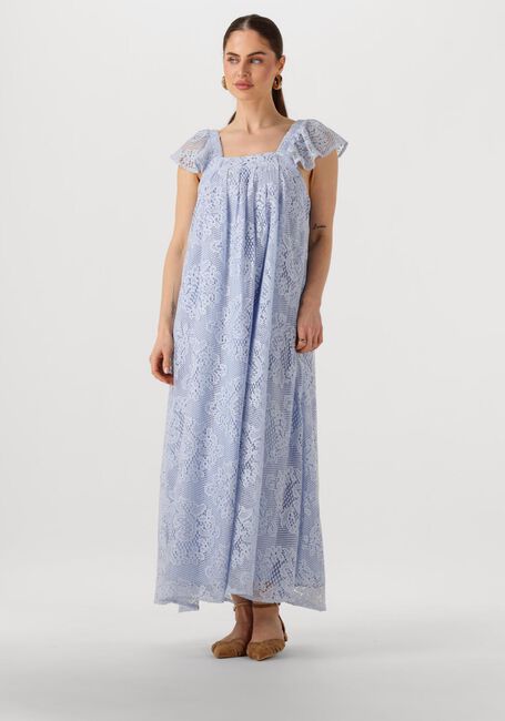Lichtblauwe LOLLYS LAUNDRY Maxi jurk MILANLL MIDI DRESS SL - large