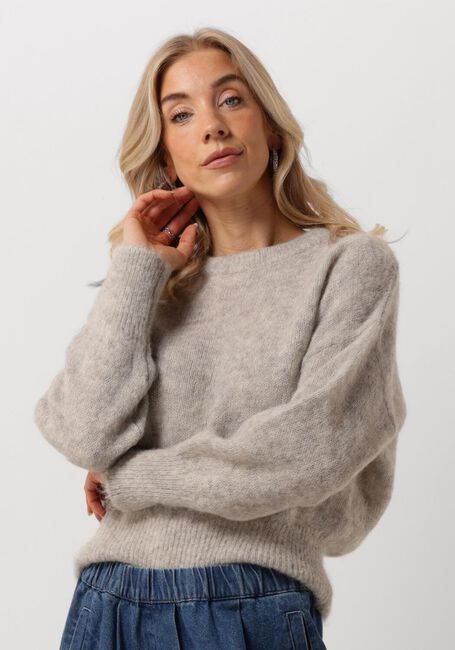 Grijze BY-BAR Trui SONNY NATURAL PULLOVER - large