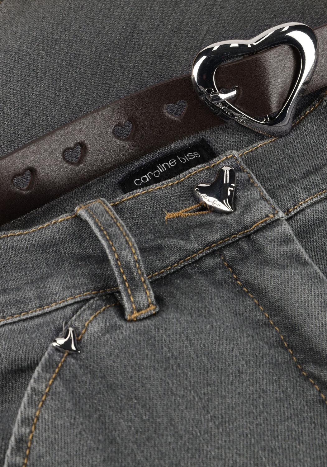 Grijze CAROLINE BISS Flared broek 4559 - large